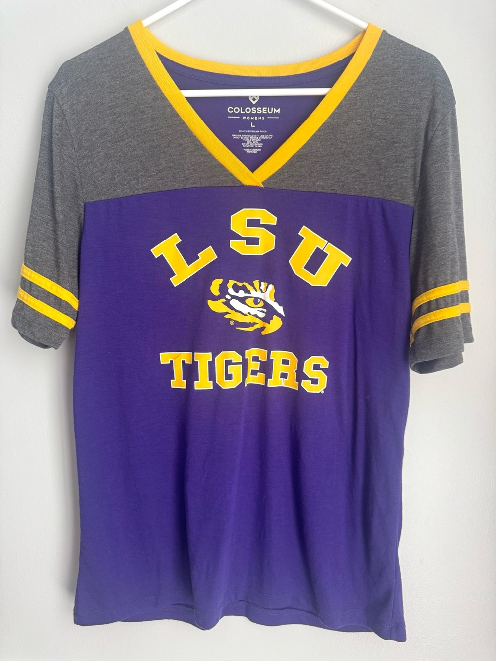Womens Colosseum LSU Tigers V-Neck Shirt